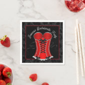 Serviette En Papier Corset Rouge Coquin (En situation)