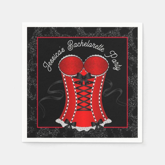 Serviette En Papier Corset Rouge Coquin (Devant)