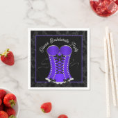 Serviette En Papier Corset Violet Coquin  (En situation)