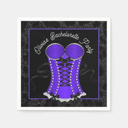 Serviette En Papier Corset Violet Coquin  (Devant)