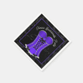 Serviette En Papier Corset Violet Flirt  (Coin)