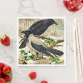 Serviette En Papier Corvids - Blackbird Raven (En situation)