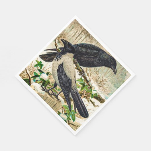 Serviette En Papier Corvids - Blackbird Raven (Coin)
