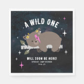Serviette En Papier Cosmic Cub Sleepy Wild One Rose Girl Baby shower (Devant)