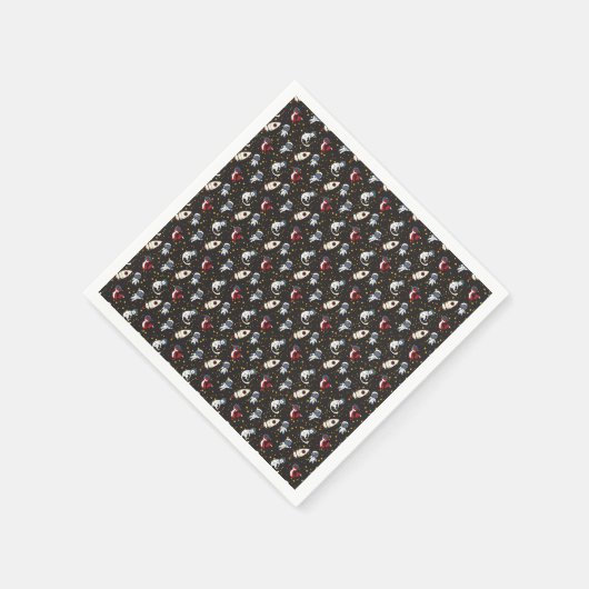 Serviette En Papier Cosmic space man fox cat stars pattern (Coin)