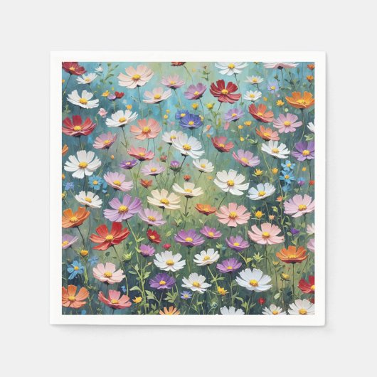 Serviette En Papier Cosmos Garden Abstrait (Devant)