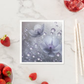 Serviette En Papier Cosmos pourpre et gouttes de ragoût (En situation)