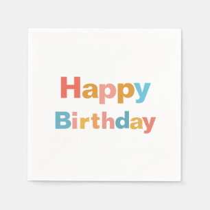 Serviette En Papier Costum coloré Texte Joyeux Anniversaire