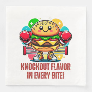 Serviette En Papier Costume Burger Smash avec gants de boxe drôle Coût