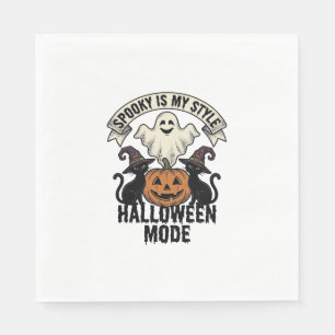 Serviette En Papier Costume de fantôme d'Halloween Chat de citrouille
