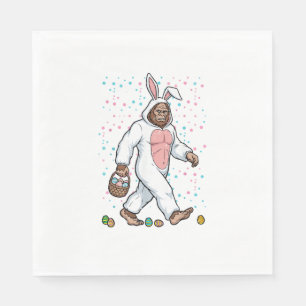 Serviette En Papier Costume de lapin de Pâques Bigfoot drôle Sasquatch