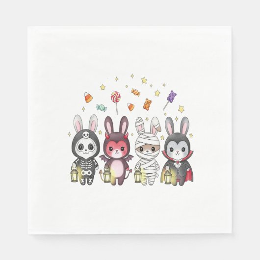 Serviette En Papier Costume de lapin mignon Halloween (Devant)