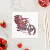 Serviette En Papier Costume de Noël père Noël Biker pour Invitatiatiat (En situation)
