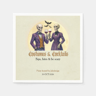 Serviette En Papier Costume de squelette élégant Cocktail Party Hallow