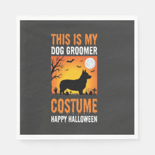 Serviette En Papier Costume de toiletteur pour chien Halloween Silhoue