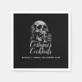 Serviette En Papier Costume et cocktails Black Halloween Party (Devant)