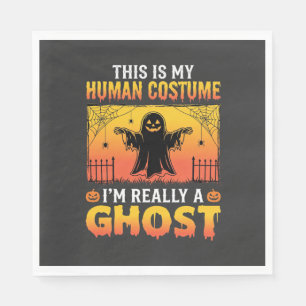Serviette En Papier Costume Humain Halloween Fantôme Vintage