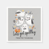 Serviette En Papier Costume mignon Éffrayant Fantôme Citrouille Hallow (Devant)