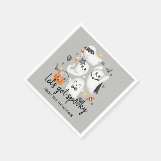 Serviette En Papier Costume mignon Éffrayant Fantôme Citrouille Hallow (Coin)