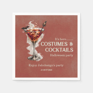 Serviette En Papier Costumes Élégants Simples Cocktails Soirée Hallowe