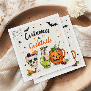 Serviette En Papier Costumes Et Cocktails Joyeux Halloween Serviettes