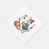 Serviette En Papier Cosy Citrouille Café Goose Fall Art (Coin)