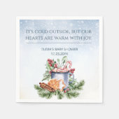 Serviette En Papier Cosy Coca chaud hiver Baby shower neigeux (Devant)