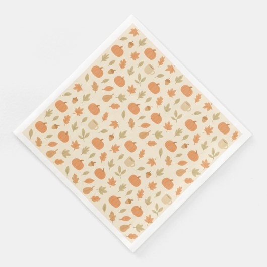 Serviette En Papier Cosy épice Citrouille Automne Motif sans couture (Coin)