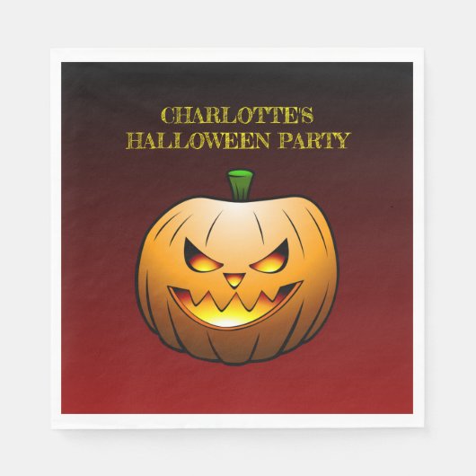 Serviette En Papier Cosy Jack olantern Citrouille d'Halloween (Devant)