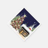 Serviette En Papier Cosy Noël Cabine vacances Scène Noël Design (Coin)