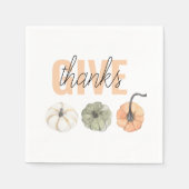 Serviette En Papier Cosy Pastel Donner Merci et Citrouille (Devant)