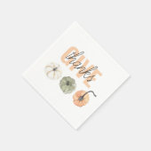 Serviette En Papier Cosy Pastel Donner Merci et Citrouille (Coin)