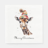 Serviette En Papier Cosy Safari Noël, personnalisé (Devant)