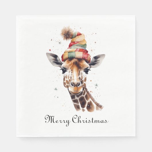 Serviette En Papier Cosy Safari Noël, personnalisé (Devant)
