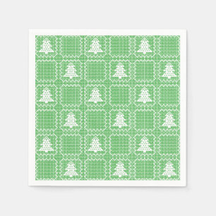 Serviette En Papier Cosy sapin de Noël affreux pull à damiers motif