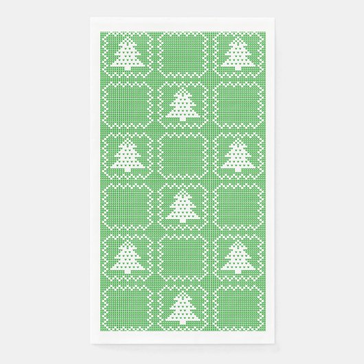 Serviette En Papier Cosy sapin de Noël affreux pull à damiers motif (Devant)