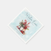 Serviette En Papier Cosy Winter Rowan bouquet Mariage (Coin)