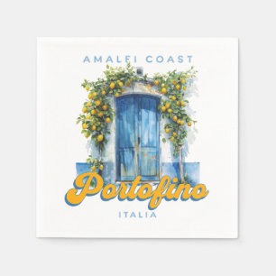 Serviette En Papier Côte d'Amalfi Portofino La Dolce Vita Italia Lemon