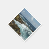 Serviette En Papier Côte rocheuse d'Aruba et océan bleu (Coin)