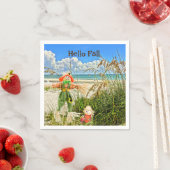 Serviette En Papier Côte Sanibel Island Floride Plage & Scarecrow (En situation)