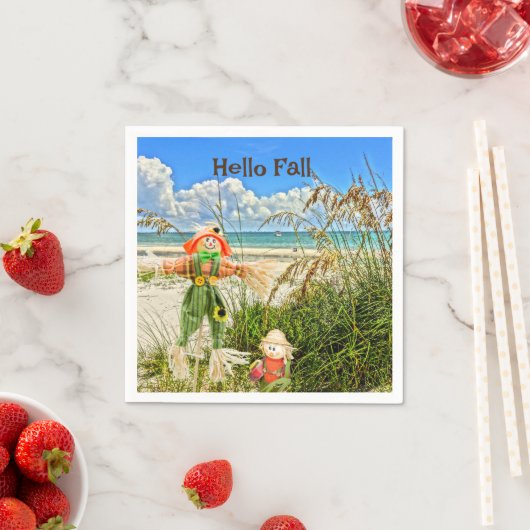 Serviette En Papier Côte Sanibel Island Floride Plage & Scarecrow (En situation)