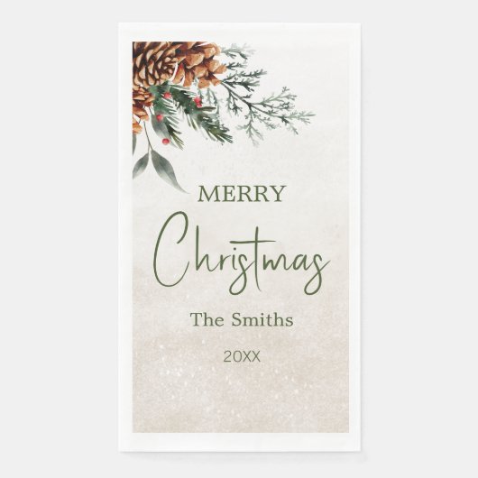 Serviette En Papier Côtes de sapin modernes et élégants (Devant)