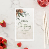 Serviette En Papier Côtes de sapin modernes et élégants (En situation)