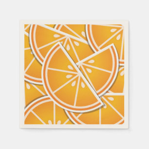 Serviette En Papier Cotés orange funky