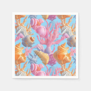 Serviette En Papier Côtière rustique - Coquillages, Starfish, Reef (18