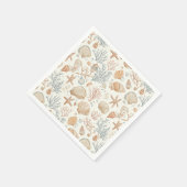 Serviette En Papier Côtière rustique - Coquillages, Starfish, Reef (32 (Coin)