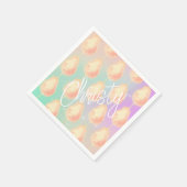 Serviette En Papier Coton bonbon étoile poussière pêche turquoise viol (Coin)