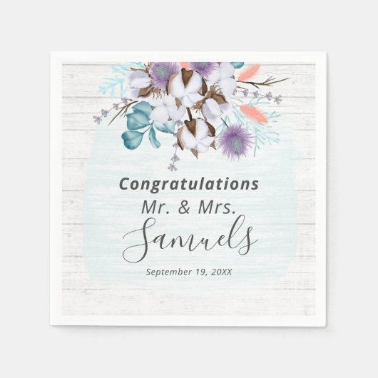 Serviette En Papier Coton de pays du sud Boll Botanique Rustique Bois (Devant)