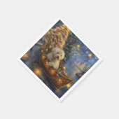 Serviette En Papier Coton De Tulear Noël Festive Voyage (Coin)