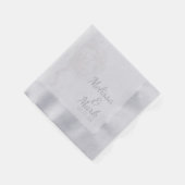 Serviette En Papier Coton Plante Botanographie Monogramme Argent (Coin)